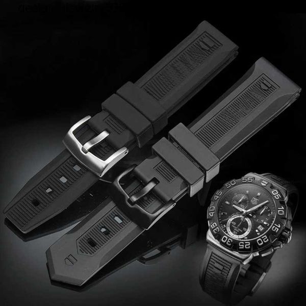 Uhrenarmbänder 20mm 22mm Luxus Herren Schwarz Natur Band Sile Rubber es Band Gürtel für TAG Strap CARRER für Heuer Schnalle DRIVE TIMER Q231212