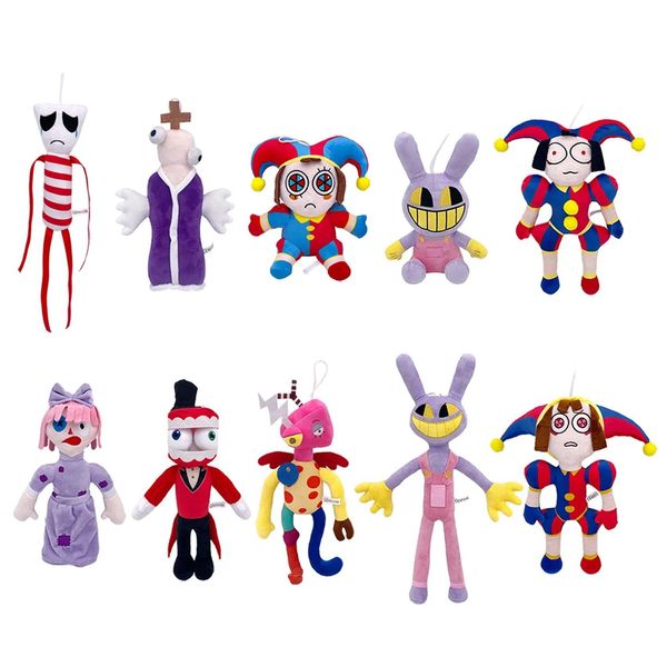 Animais de pelúcia de pelúcia o incrível circo digital pomni jax pelúcia dos desenhos animados plushie brinquedos teatro coelho boneca recheada crianças natal otyh1