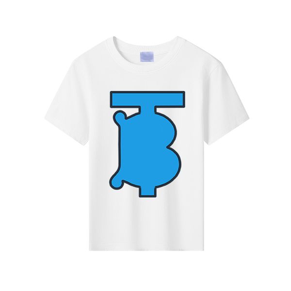 Jungen Mädchen b Buchstaben Shirts Kinder Fashion T-Shirts Tops neue heiße T-Shirts Solid Farbe 100% Baumwolle Frühling Kurzarm Kinder Sommer Kleidung Sasakids CXD2312124