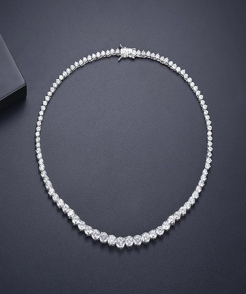 Girocolli Trendy Lovers Collana Lab Diamond Cz Stone White Gold Filled choker Collane con ciondolo per le donne Festa nuziale Matrimonio jew8385046