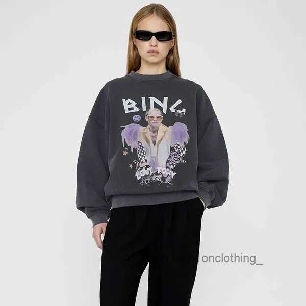 Sweatshirts 2023 Yeni Annie Bing Yaz Orijinal Karışımı 30 Stil Pamuk Tasarımcı Lüks Kadın Moda Sokak Giyim