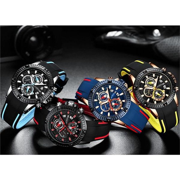Мужские наручные часы Mini Focus OEM по индивидуальному заказу с силиконовым ремешком и японским механизмом210Y