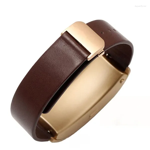 Pulseiras de relógio para huawei b5 pulseira inteligente pulseira de couro genuíno b7 b3 b6 substituir alta qualidade couro masculino feminino moda cinta