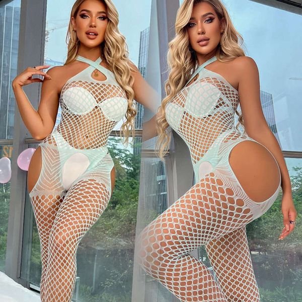 Frauen Körpersteck Strumpfhosen Dessous Set exotische Kostüme Cosplay Frau Fishnet Uniform sexy Nachthemen Erotik Nachtwäsche sexy