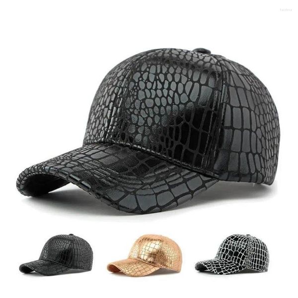 Бейсбольные кепки Four Seasons для мужчин, бейсболки из искусственной кожи 55-60 см, регулируемая имитация текстуры крокодила, модные мужские BQ0639