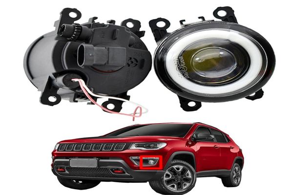 Jeep Compass MP için Sis Işığı 20172018 2 PCS Ön Tampon Lambası Stil Angel Göz Led Lens 12V H116686987