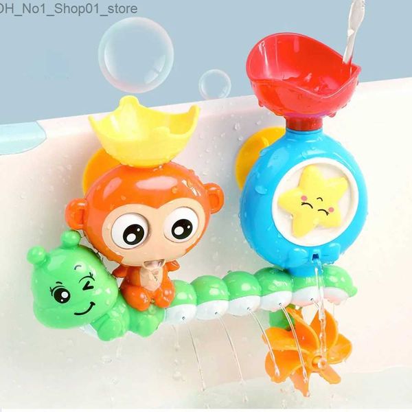 Badespielzeug Baby Badespielzeug Kleiner Affe Drehende Musik Rotierendes Wasserrad Baby Badespielzeug Baby Wasserspray Kinder Spielen Wasser Mädchen Jungen Q231212