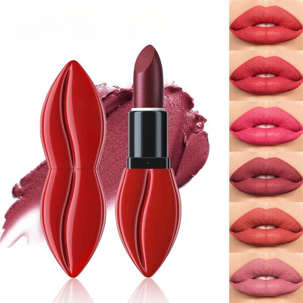 Marca batom fosco à prova d'água veludo nude batom lápis sexy vermelho marrom pigmentos lábios maquiagem de longa duração matiz labial