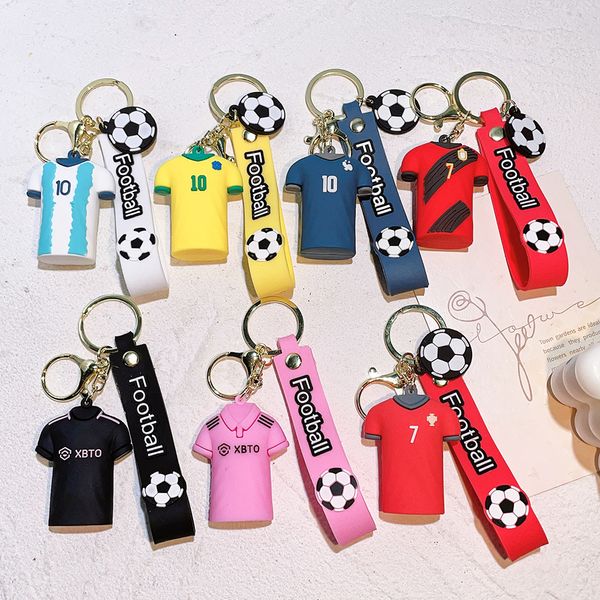 Fußball-Trikot-Schlüsselanhänger, Ringe, Cartoon-süße Puppe, Schlüsselanhänger für Tasche, Ornament, Auto-Anhänger, Zubehör, Geschenk