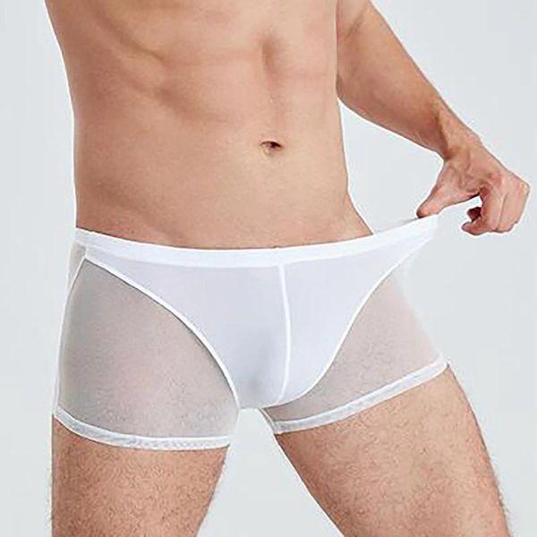 Cuecas de malha retalhos respirável boxer roupa interior masculina calcinha masculina ropa-interior-hombres gay íntimo pênis-bolsa pantys