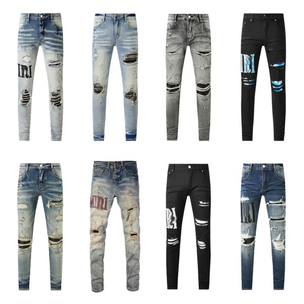 Denim Tears Skinny Ruine Jeans Urple Jeans Pantalones Jeans D2 Jeanstears Designer schwarze Jeans Jeans Morados Schlagjeans Slim Fit Jeans Stack Jeans