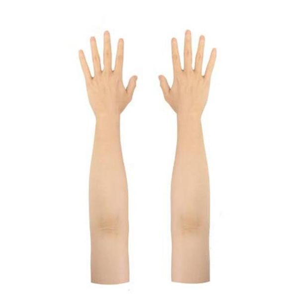 Maschere per feste Guanto realistico in silicone di alto livello realizzato dall'uomo, pelle artificiale femminile Mani finte realistiche Accessori208t