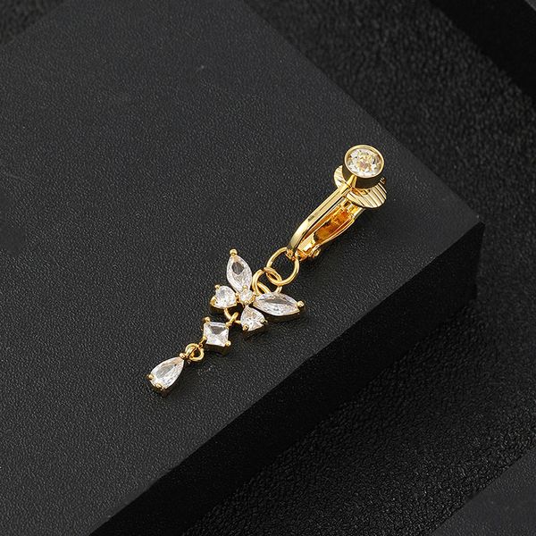 Mode-Design Schmetterling Bauchnabel Ringe Diamant Nabel Ringe Körper Piercing Bars Schmuck für Frauen Mädchen Bikini Körper Schmuck Dropshipping