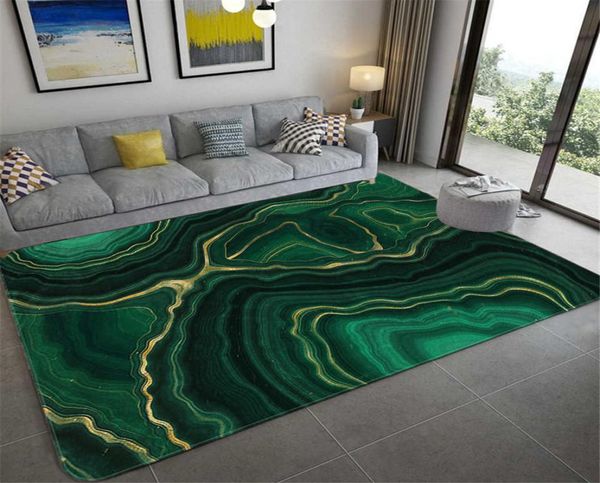 Abstrato mármore verde quarto tapete ágata textura de pedra impresso sala estar grande flanela tapete área mesa café 2106262560354