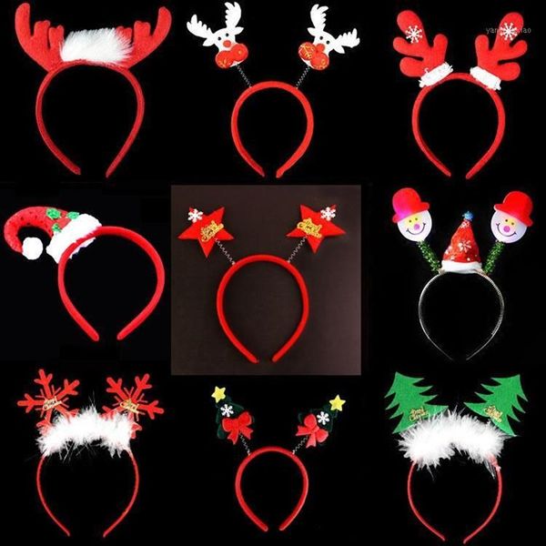 Decorações de natal headbands rena chifres hairband natal crianças bebê hairhoop festa decoração headwear acessórios para o cabelo presente navid271f