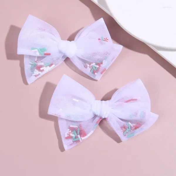 Accessori per capelli 2 pezzi dolci fiocchi a doppio strato forcine clip a rete fatte a mano per ragazze moda bambini copricapo barrette