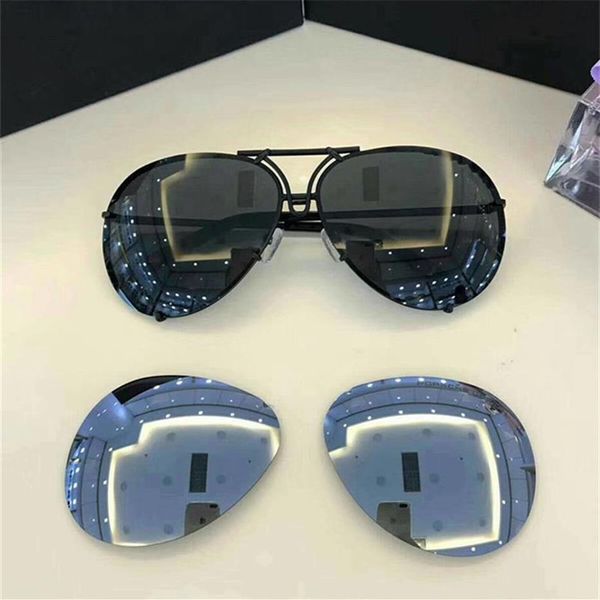 Nuovo marchio di auto di alta qualità Carerras Occhiali da sole P8478 Una montatura pilota con lente a specchio con cambio lente extra mens gafas de sol mujer lu252F