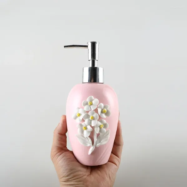 Dispenser di sapone liquido Stile europeo Pressa per bottiglia di lozione in ceramica Shampoo da bagno Accessori disinfettanti per le mani per la casa