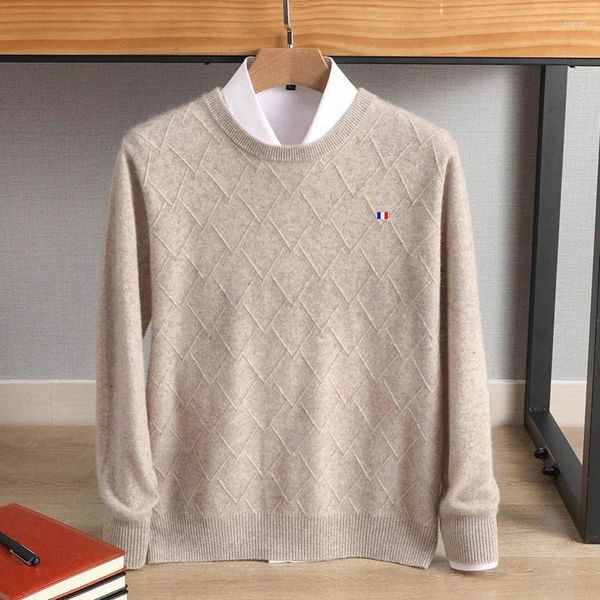 Maglioni da uomo Morbido Puro Capra Cashmere Abbigliamento Maglione Autunno Inverno Caldo Jersey Maglione Robe Hombre Pullover O-Collo Lavorato a maglia