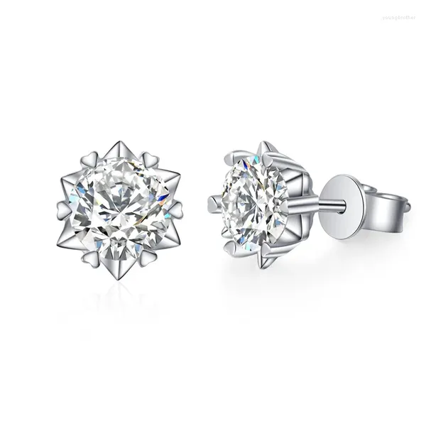 Orecchini a bottone E053 Lefei Moda Trendy Semplice Fresco Classico Neve Moissanite Stella Orecchino Donna Reale S925 Gioielli in argento sterling