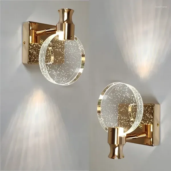 Lâmpadas de parede simples lâmpada de cristal criativo quarto luzes led sala estar decoração iluminação espelho farol maquiagem luminárias