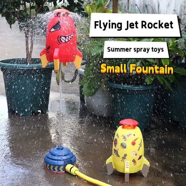 Brinquedos de banho Flying Jet Rocket Pequena Fonte 360 Graus Rotating Sprinkler Inject Splashing Water Outdoor Pool Party Brinquedo de Verão Infantil Q231212
