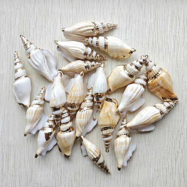 Anhänger Halsketten Schöne Gute Qualität Natürliche Axt Shell Conch Charm Anhänger Für Diy Halskette Armband Machen Großhandel 20 teile/los