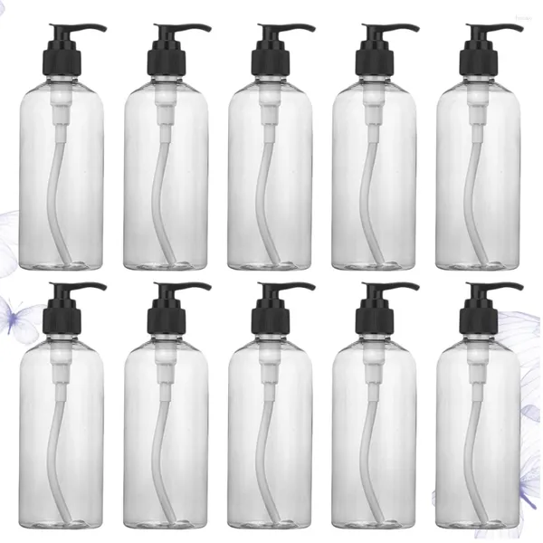 Bottiglie di stoccaggio Contenitori in plastica da 8 pezzi Confezione secondaria vuota Gel doccia Pompa per lavaggio corpo Ricaricabile