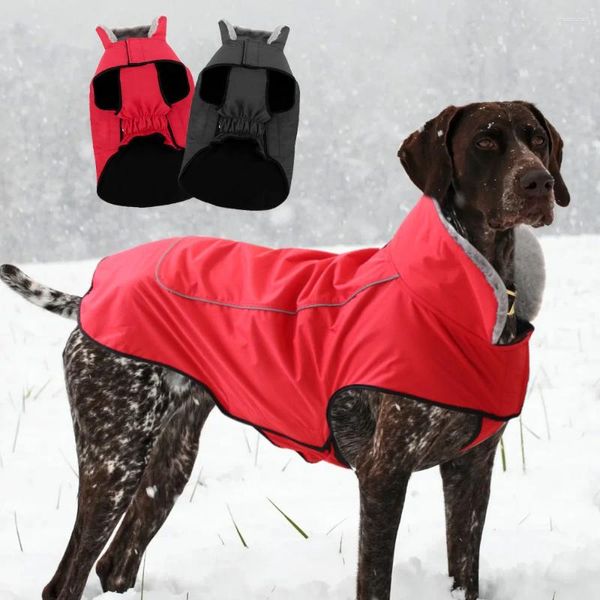 Vêtements de chien Veste d'hiver imperméable manteau réfléchissant gros chiens vêtements gilet avec fourrure coupe-vent vêtements pour animaux de compagnie en plein air pour moyen grand