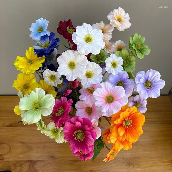 Fiori decorativi simulati sei teste bouquet di farfalle ramo lungo camera da letto nuziale composizione floreale oggetti di scena decorazione della casa finto