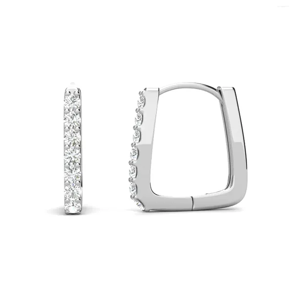 Серьги-кольца Daisini 16, 1,5 мм, муассанит, без никеля, гипоаллергенное серебро 925, квадратное ювелирное изделие, подарок для женщин и дам