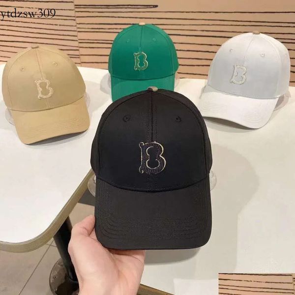 Bola Caps 23ss 4Color Marca Moda Boné de Beisebol Verão Homens Mulheres Letras Imprimir Baseballs Grade Stripe Pu Couro Casual Chapéu D Dhb1g