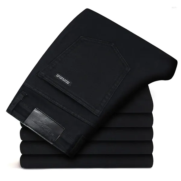 Jeans da uomo 2023 elasticità nera skinny business casual pantaloni slim in denim maschile stile classico pantaloni di marca abbigliamento da uomo