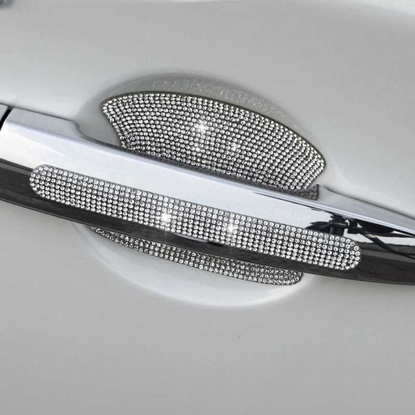 2023 carro diamante maçaneta da porta adesivo anti-risco tigela película protetora cristal anti-colisão tira adesivos