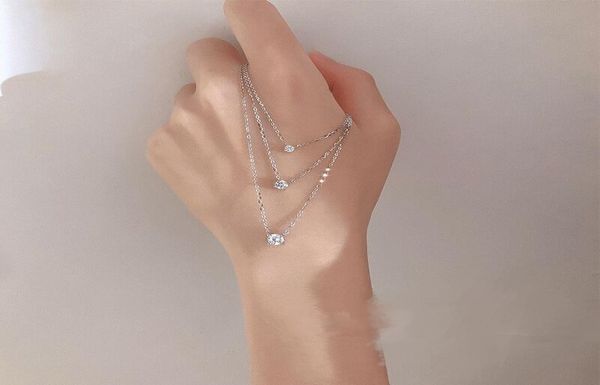 Senhoras moda verão simples mostrar temperamento nobre arte colar pingente de diamante fácil de combinar colar de clavícula para enviar girlfri6098195