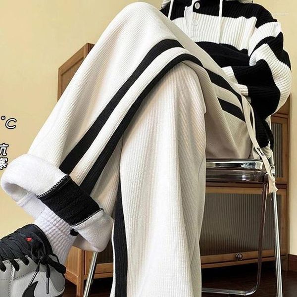 Herrenhosen Koreanischer Stil Trendiger gestreifter Cord für Männer und Frauen im Herbst Winter Locker sitzende lässige Retro-Paare