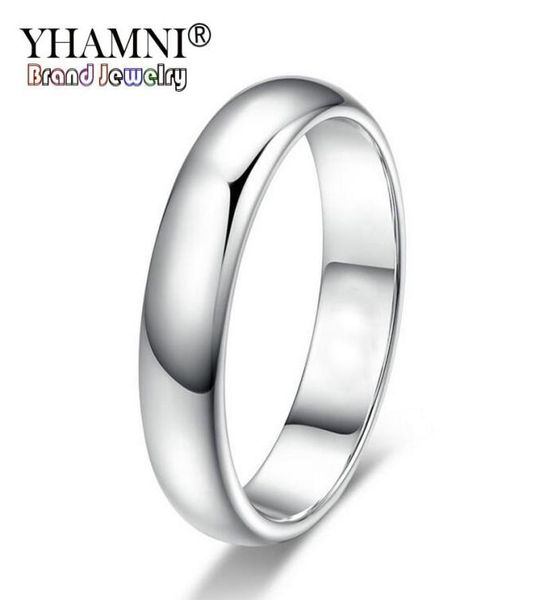 YHAMNI Lose Money Promotion Echte Ringe aus reinem Weißgold für Damen und Herren mit 18KGP-Stempel 5 mm Top-Qualität Goldfarbe Ringschmuck 6100569