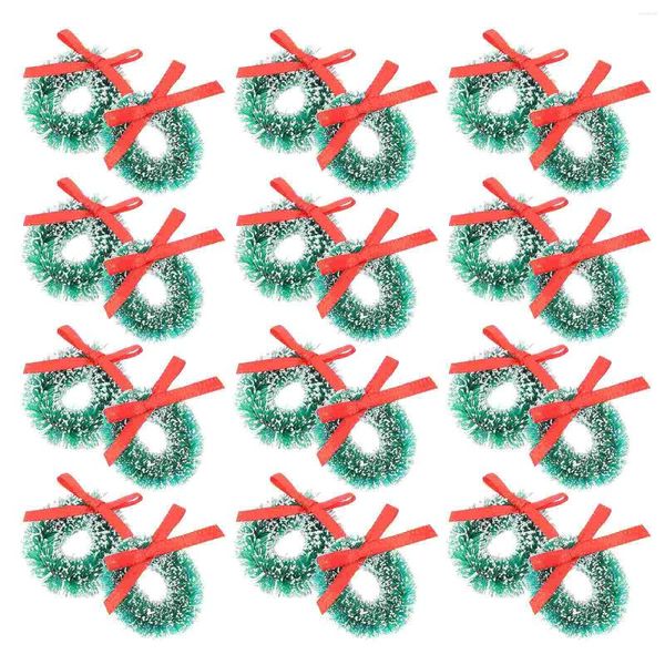 Fiori decorativi 24 pezzi Mini ghirlande ghirlanda artificiale di Natale appeso ornamento paesaggio arredamento casa ornamento giocattolo per Natale