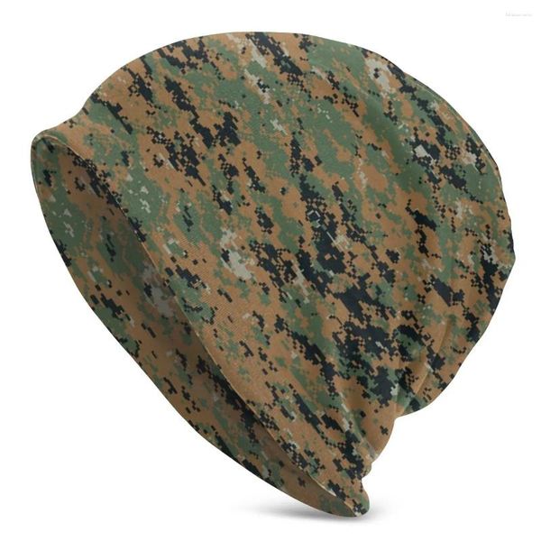 Berretti Woodland Camouflage Camo Cappelli Goth Autunno Inverno Street Skullies Berretti Berretti Unisex Uomo Donna Warm Head Wrap Bonnet Cappello lavorato a maglia