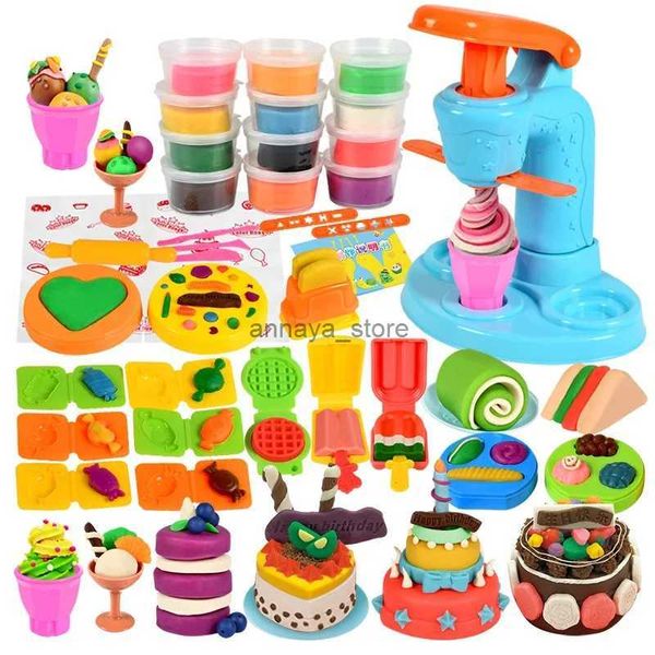 Cucine Gioca Cibo Plastilina colorata Fare giocattoli Creativi fai da te fatti a mano Stampo Strumento Macchina per tagliatelle di ghiaccio Casa da gioco per bambini Giocattoli Argilla colorata Gift1L23116