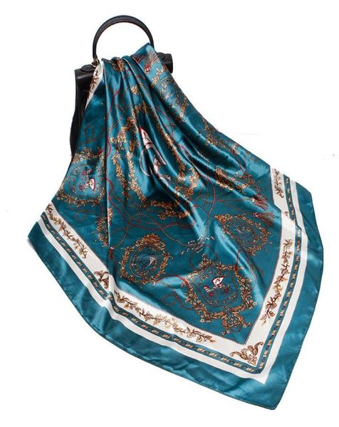 Schals 9090 cm Mode Seide Satin Haar Schal Frauen Hals Krawatte Band Tasche Weiche Halstuch Schalldämpfer Hijab Dame Mädchen6711239