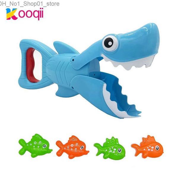 Giocattoli da bagno Giocattoli da bagno per bambini Shark Grabber Squalo blu con denti che mordono Azione Pesca Acqua Giocattoli interattivi per ragazzi Ragazze Catch Game Q231212