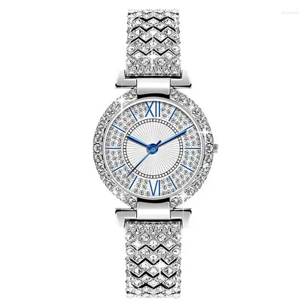 Armbanduhren Modemarke Diamant Damen Quarzuhr Luxuriöser Trend Schmuck Armband Handuhr Ladys Girl School Student Armbanduhr