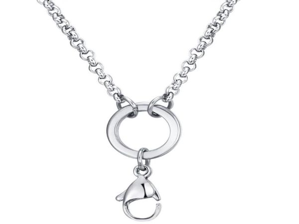 Mesinya 28039039 32039039 Collana con catena Rolo personalizzata in acciaio inossidabile 316L da 25 mm Collana con ciondolo con cordino galleggiante 5089540