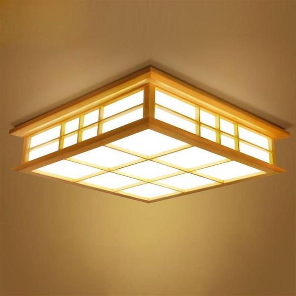 Plafoniere Lampada tatami in stile giapponese Illuminazione a soffitto in legno a LED sala da pranzo lampada da camera da letto sala studio sala da tè 0033198Q