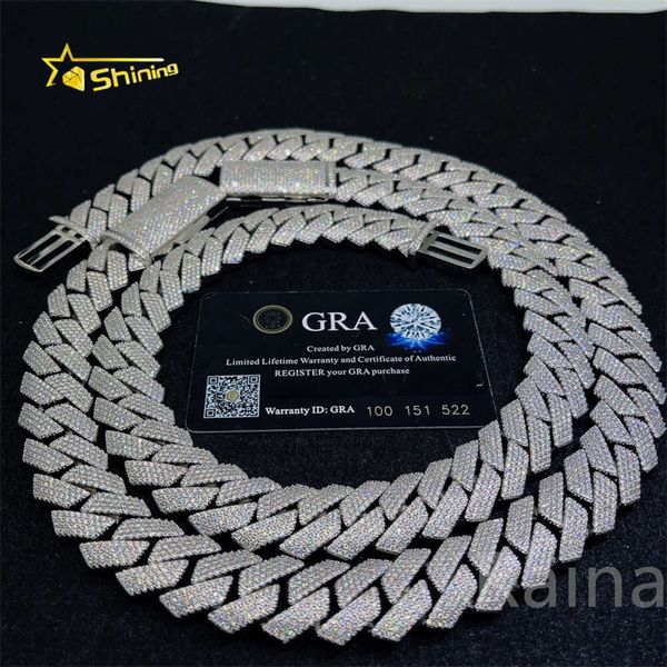 Pass Diamond Tester VVS Moissanite Silver Chains Design for Men 20mm Iced Out Chain Link Chain