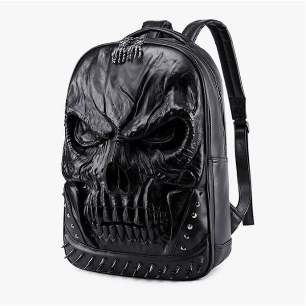 Novas sacolas de mochila em relevo em 3D para homens de originalidade de originalidade Man Rivet Personalidade Lapto de laptop Cool Rock para adolescentes 264N