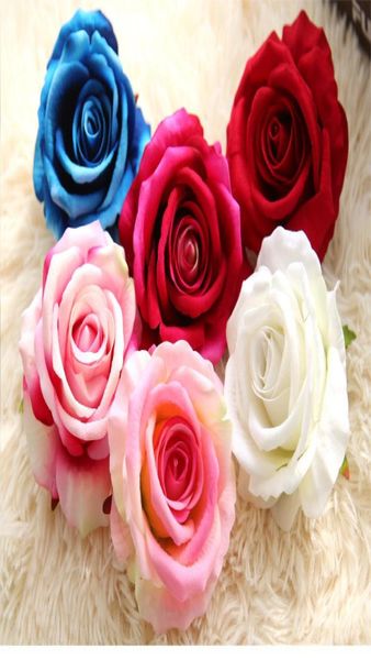 Interi produttori di fiori di rosa commercio testa stoffa decorazione della parete Arredamento per la casa fiori di nozze8073323