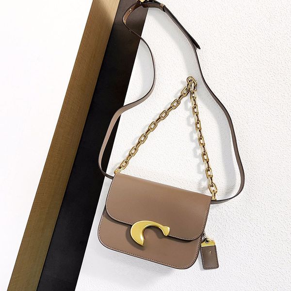 Женская дизайнерская сумка через плечо с цепочкой CM557 Золото, большая золотая С-образная пряжка для универсальных поездок на работу Дизайнерские сумки для женщин CM557