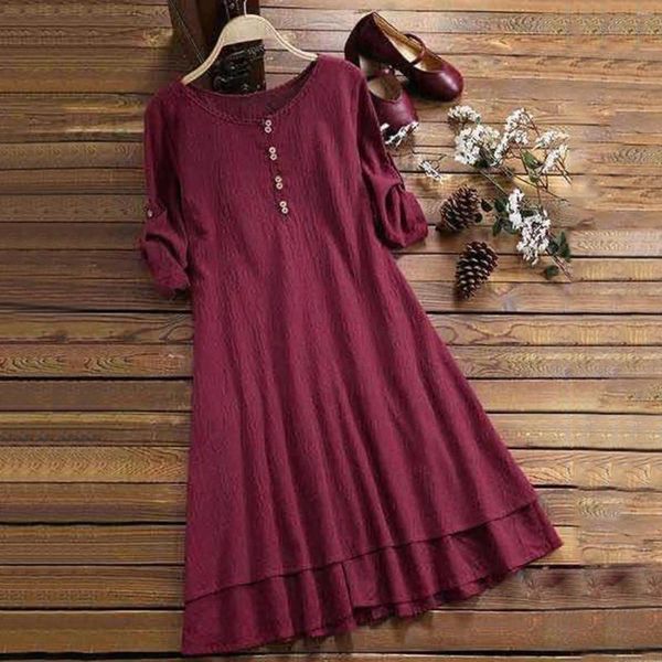 Camicette da donna 2024 Camicetta di lino in cotone vintage estivo Camicie a maniche lunghe autunno donna e tunica casual Top svasato Blusas Chemise